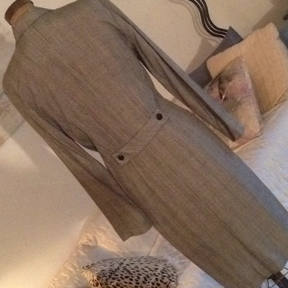 Double breasted glen plaid dress - Picture 3 of 4